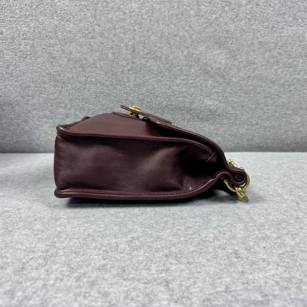 Coach Willis Vintage Crossbody Shoulder Bag Brown Turnlock Medium Top